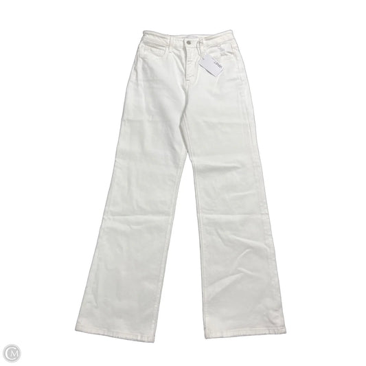 Jeans Flared By Vervet In White Denim, Size: 8