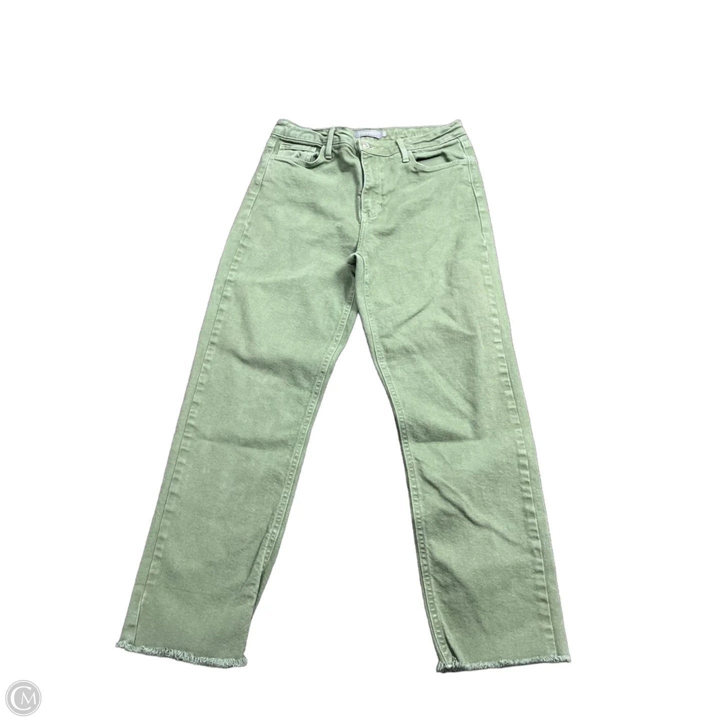 Jeans Cropped By Just Usa In Green Denim, Size: 8