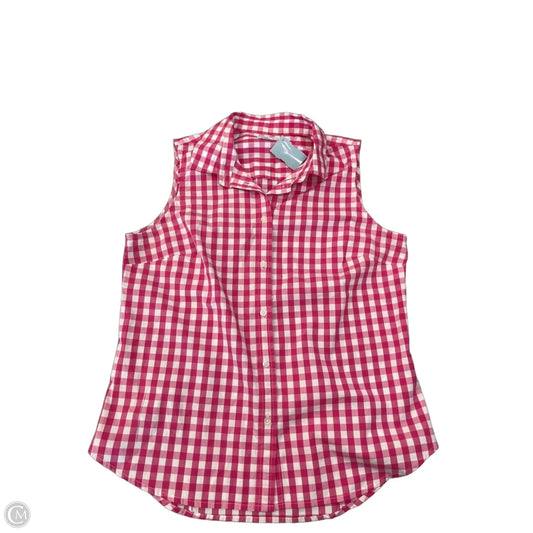 Top Sleeveless By J. Crew In Plaid Pattern, Size: M