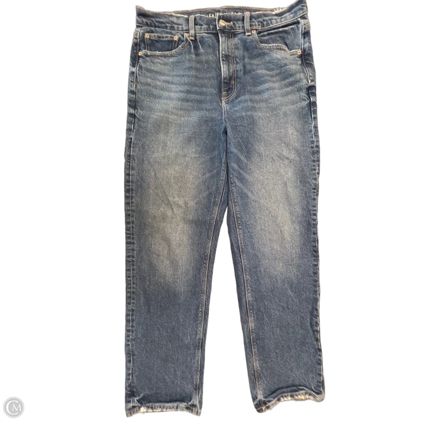 Jeans Straight By American Eagle In Blue Denim, Size: 12