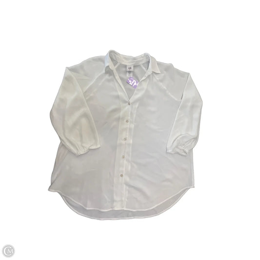 Blouse 3/4 Sleeve By Cabi In White, Size: M