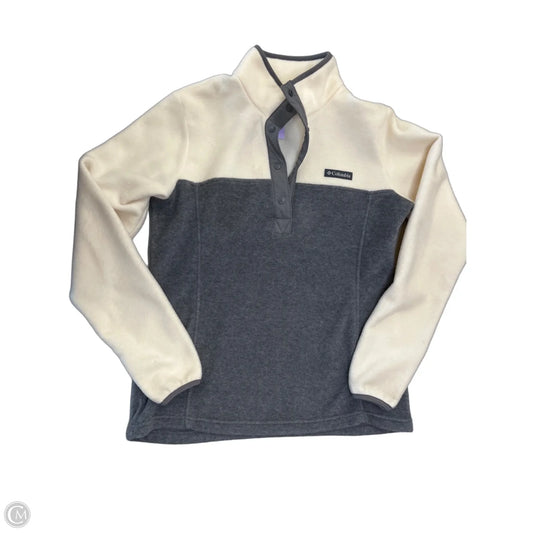 Jacket Fleece By Columbia In Cream & Grey, Size: S