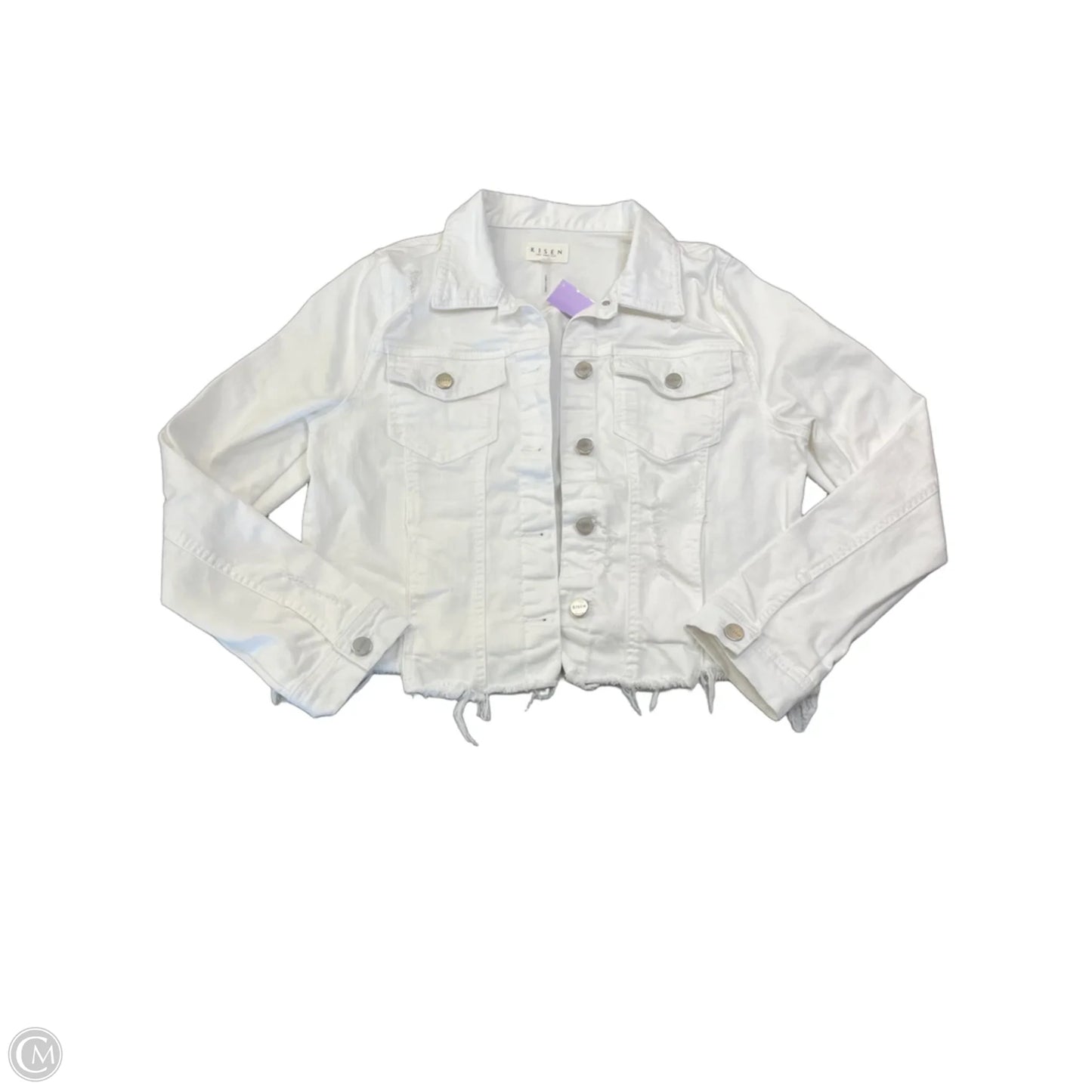 Jacket Denim By Risen In White, Size: L