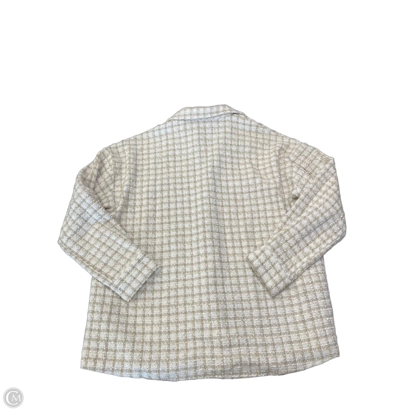 Jacket Shirt By Andree By Unit In Plaid Pattern, Size: L