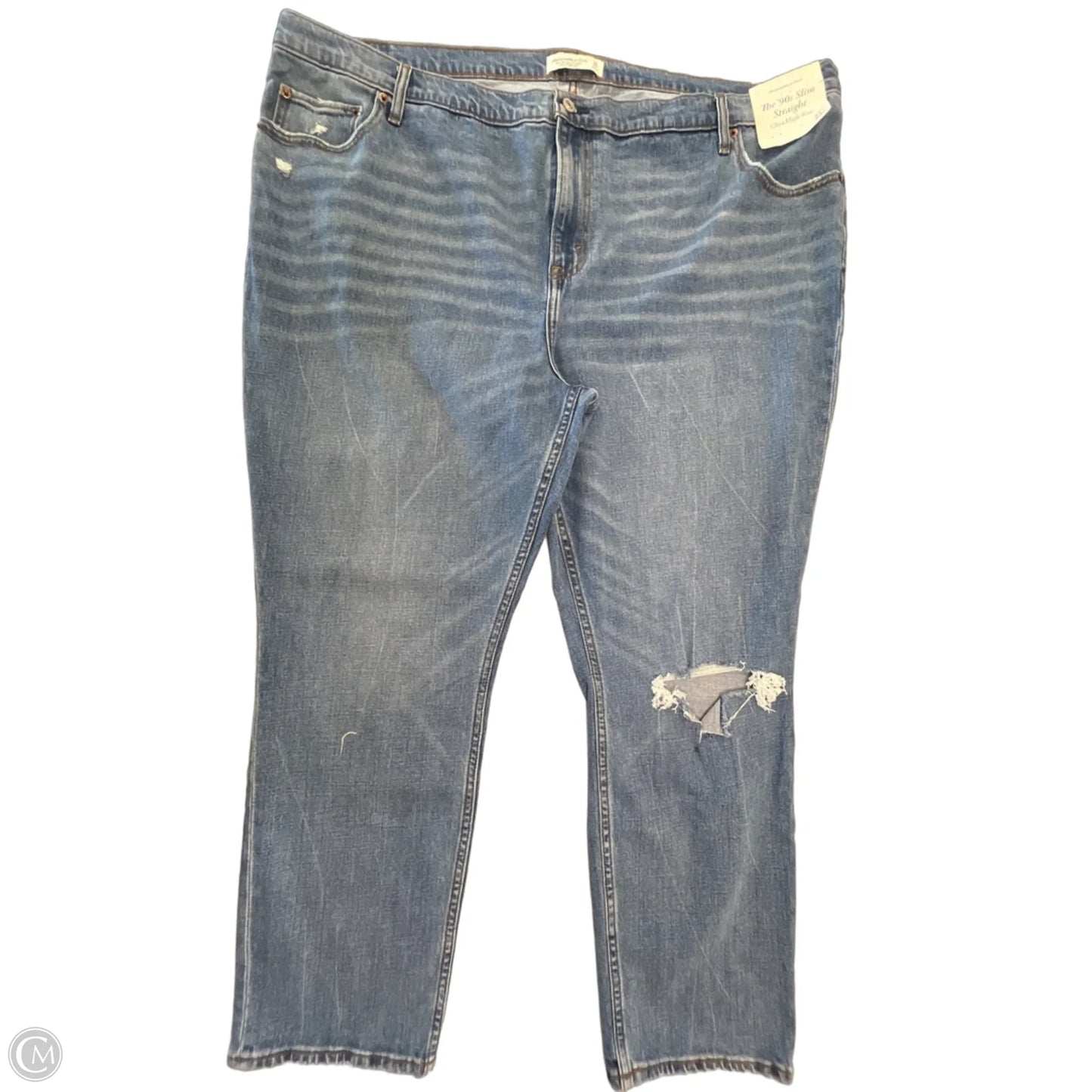 Jeans Straight By Abercrombie And Fitch In Blue Denim, Size: 24