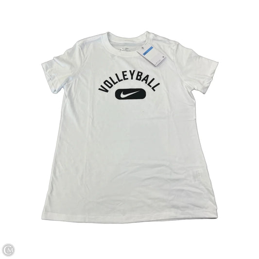 Athletic Top Short Sleeve By Nike Apparel In White, Size: M