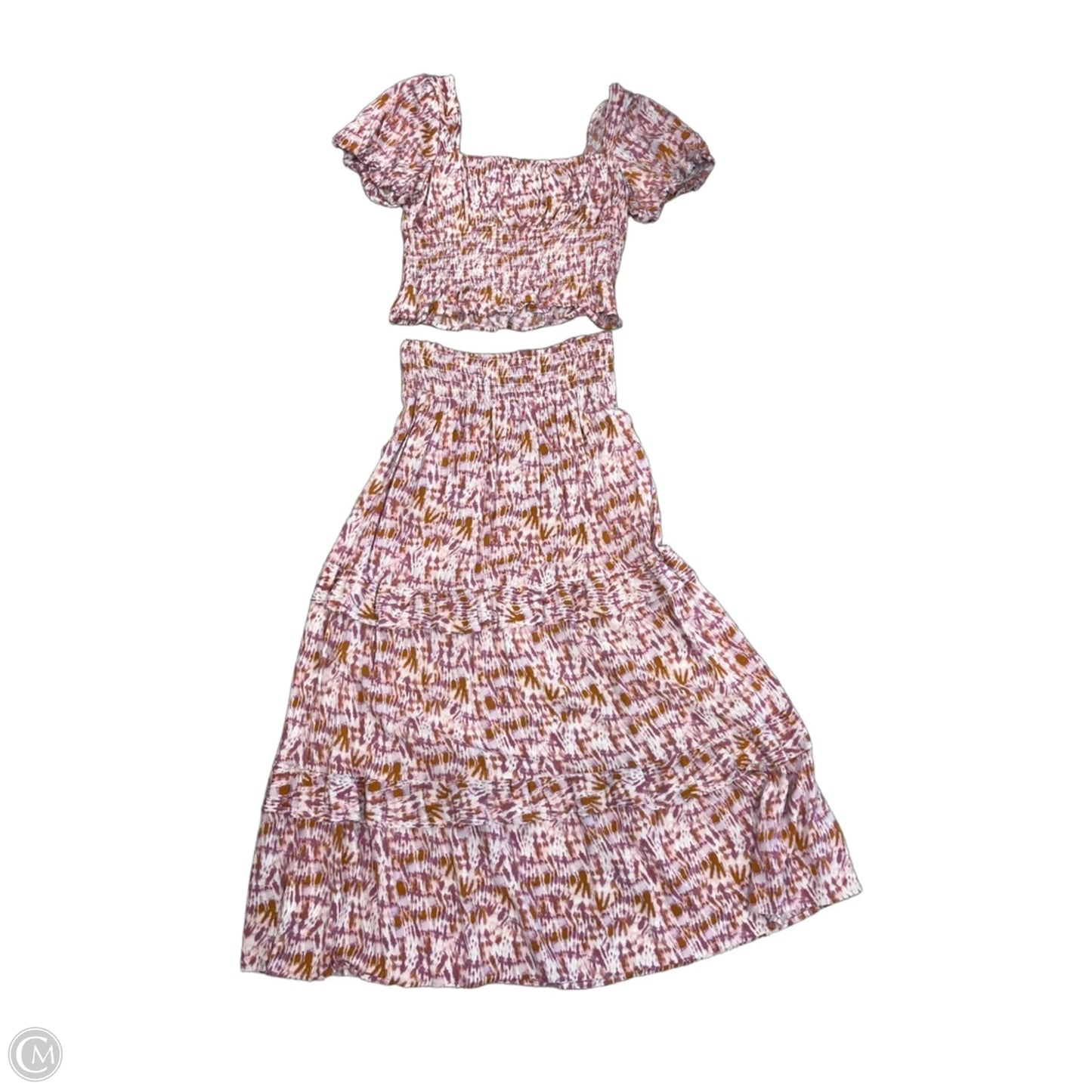 Skirt Set 2pc By June & Hudson In Brown & Purple, Size: S