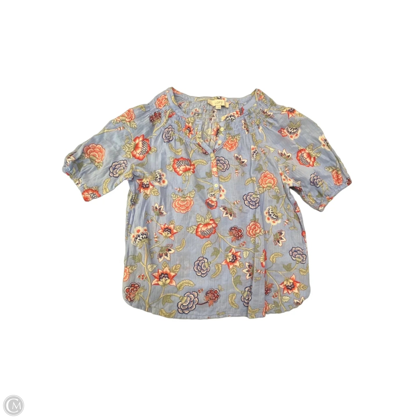 Top Short Sleeve By Loft In Floral Print, Size: M