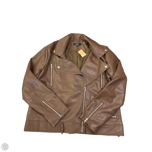 Jacket Moto By Lulus In Brown, Size: L