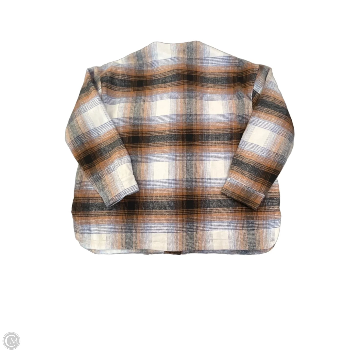 Jacket Shirt By Elan In Plaid Pattern, Size: S