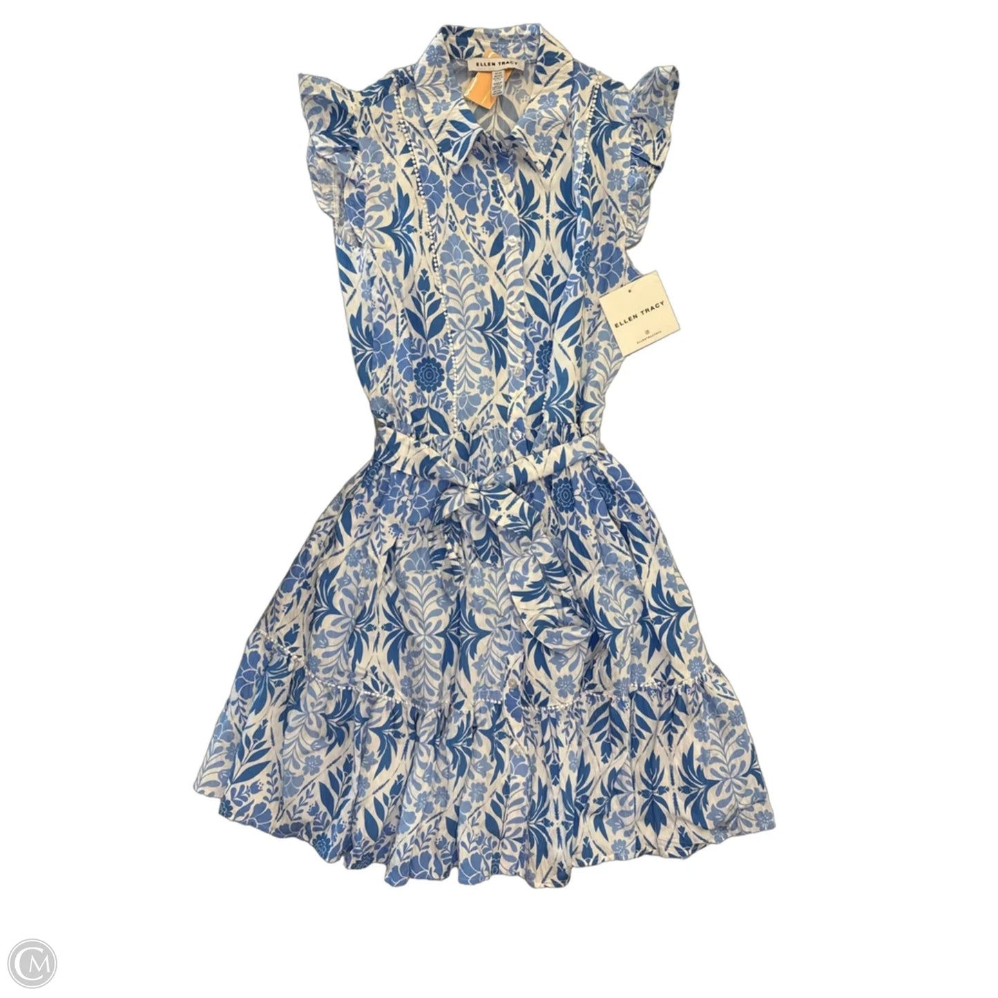 Dress Casual Short By Ellen Tracy In Blue & White, Size: Xs