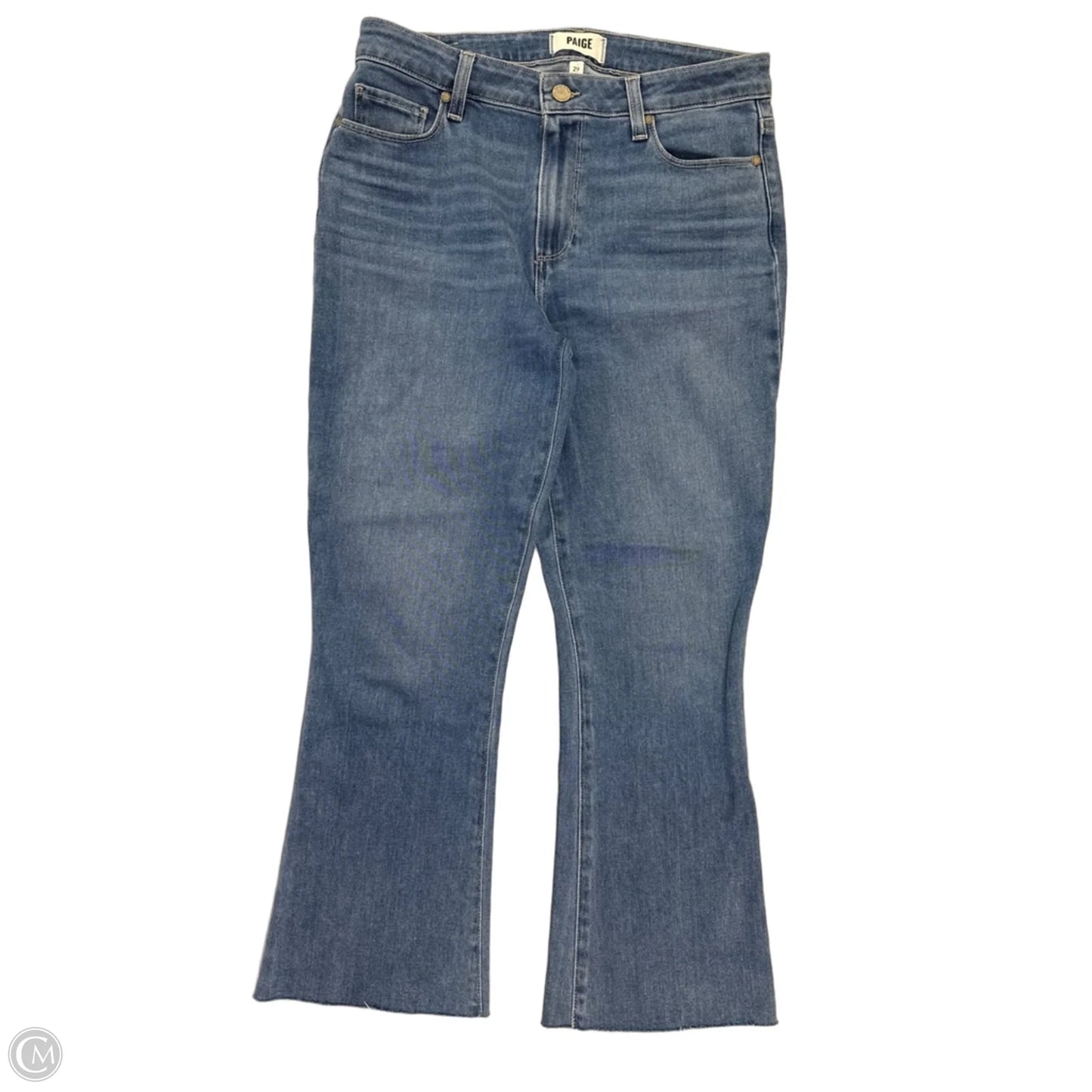 Jeans Flared By Paige In Blue Denim, Size: 8