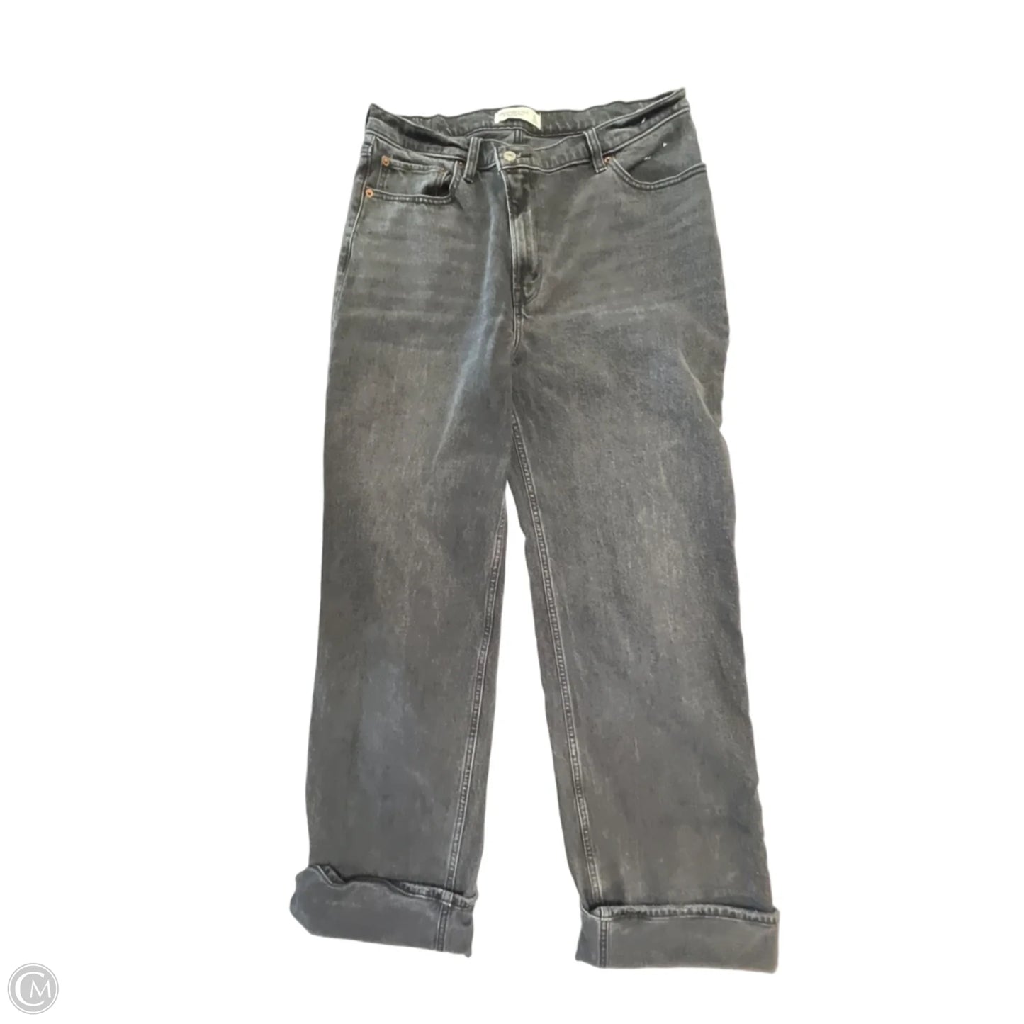 Jeans Wide Leg By Abercrombie And Fitch In Black Denim, Size: 12l