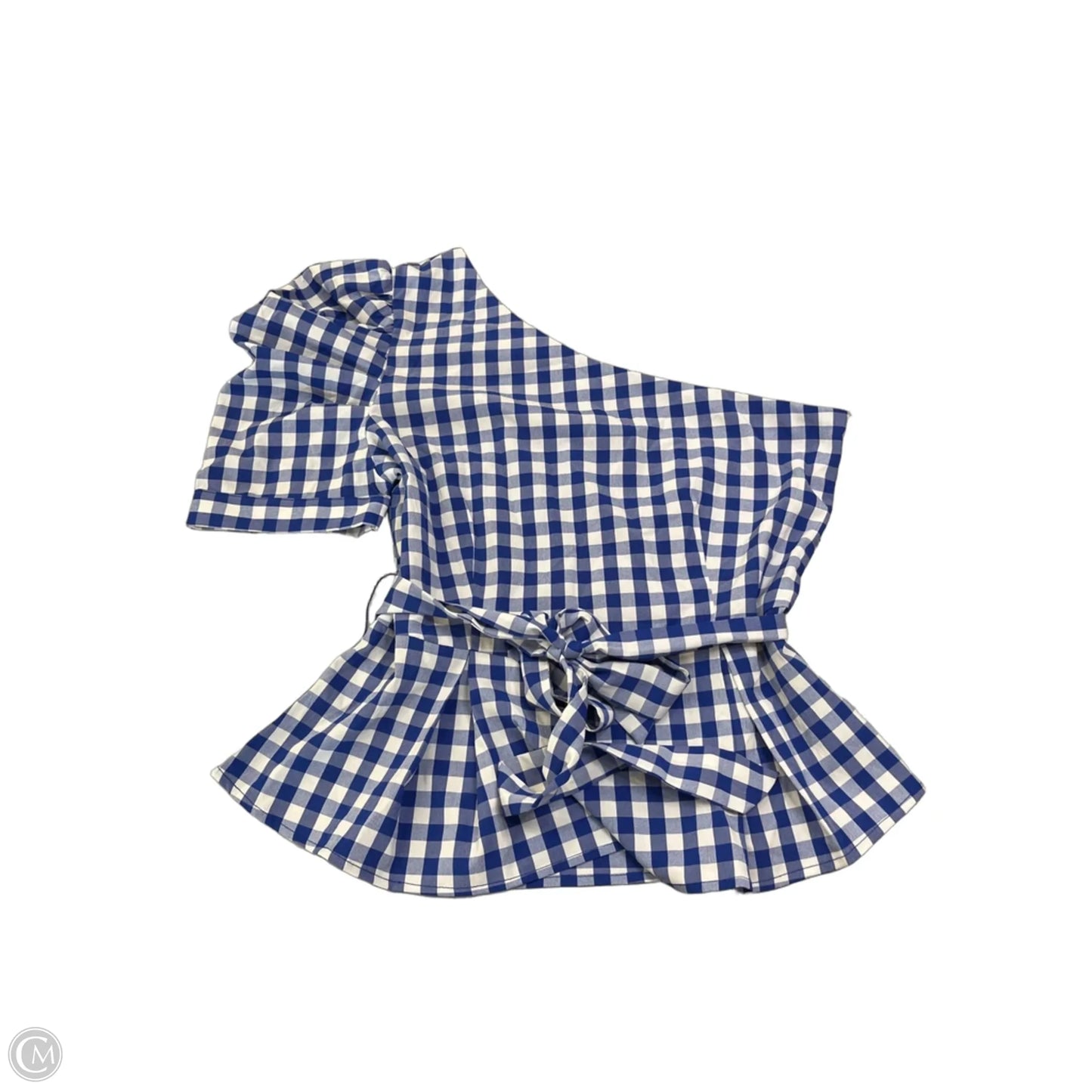 Top Short Sleeve By Tcec In Checkered Pattern, Size: L