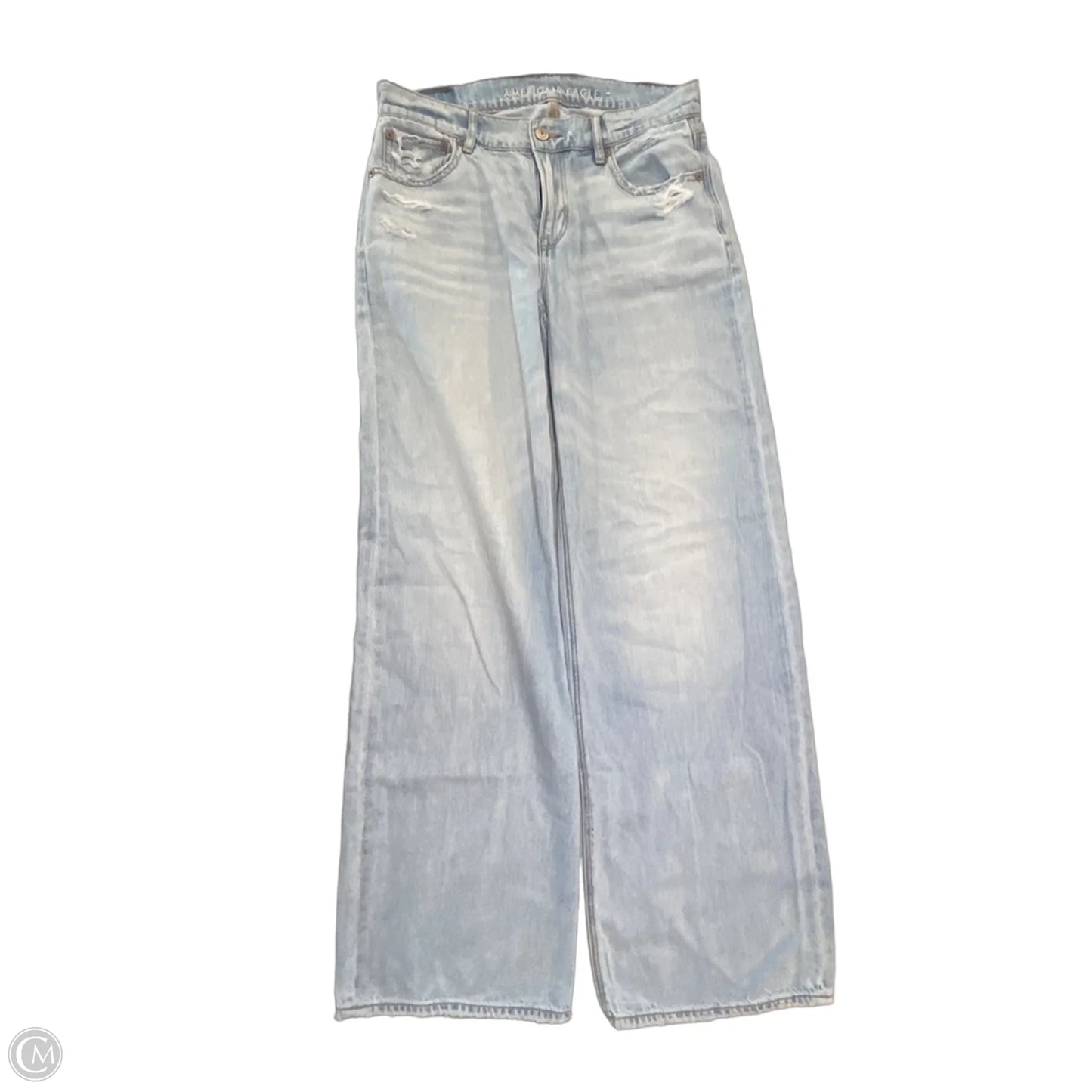 Jeans Wide Leg By American Eagle In Blue Denim, Size: 2