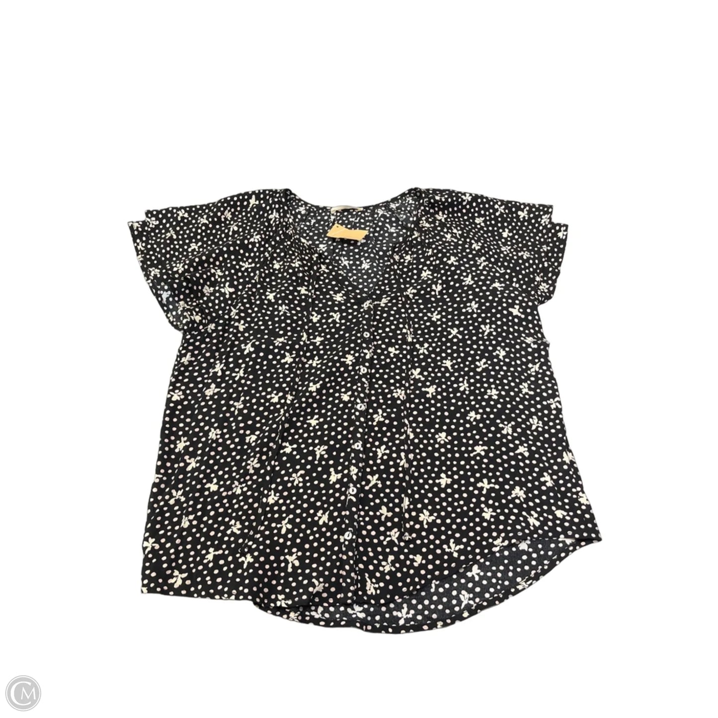 Top Short Sleeve By Lovestitch In Black & Cream, Size: M