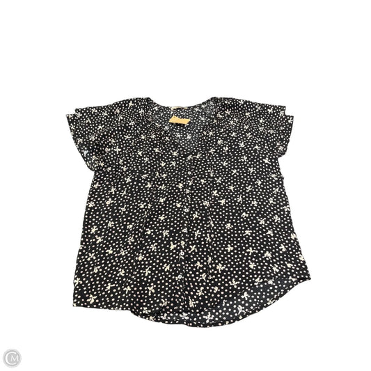 Top Short Sleeve By Lovestitch In Black & Cream, Size: M