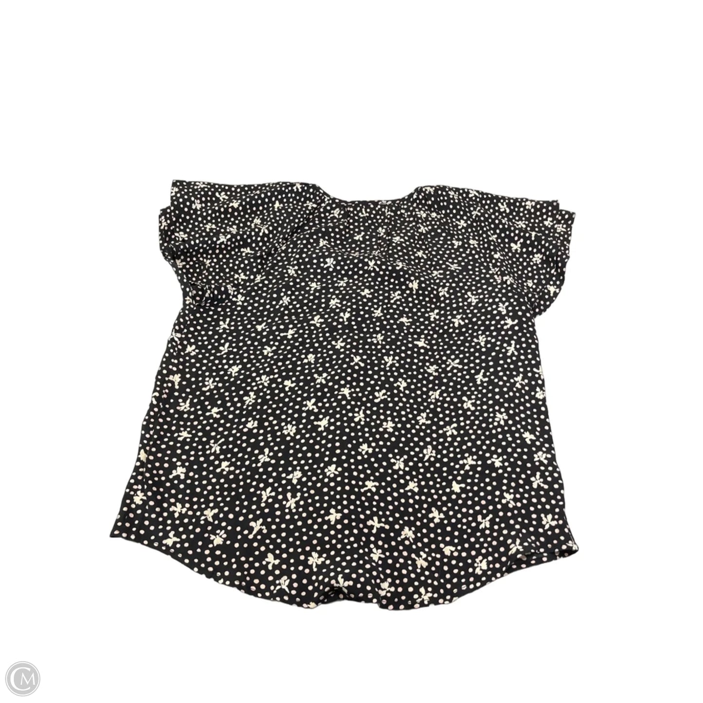 Top Short Sleeve By Lovestitch In Black & Cream, Size: M