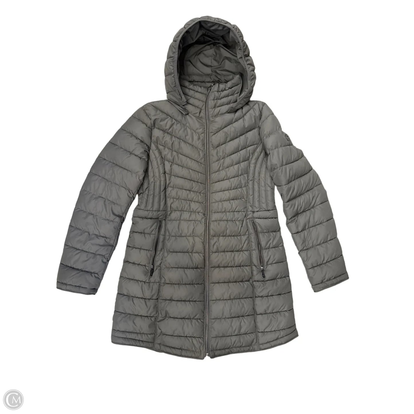 Jacket Puffer & Quilted By Michael By Michael Kors In Grey, Size: M