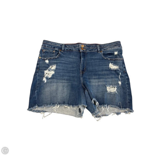 Shorts By Edgely In Blue Denim, Size: 3x