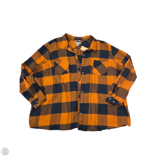 Top Long Sleeve By Natural Reflections In Black & Orange, Size: 3x