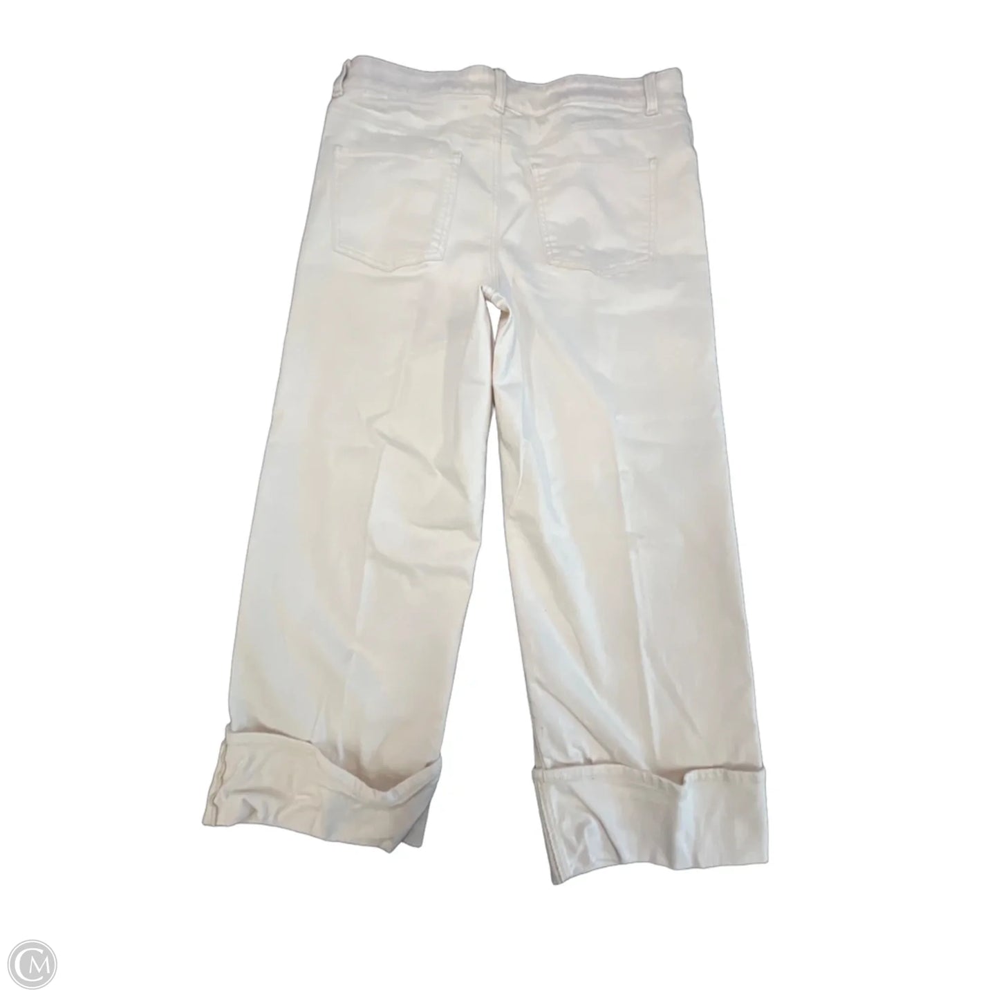 Jeans Straight By Talbots In Cream Denim, Size: 14
