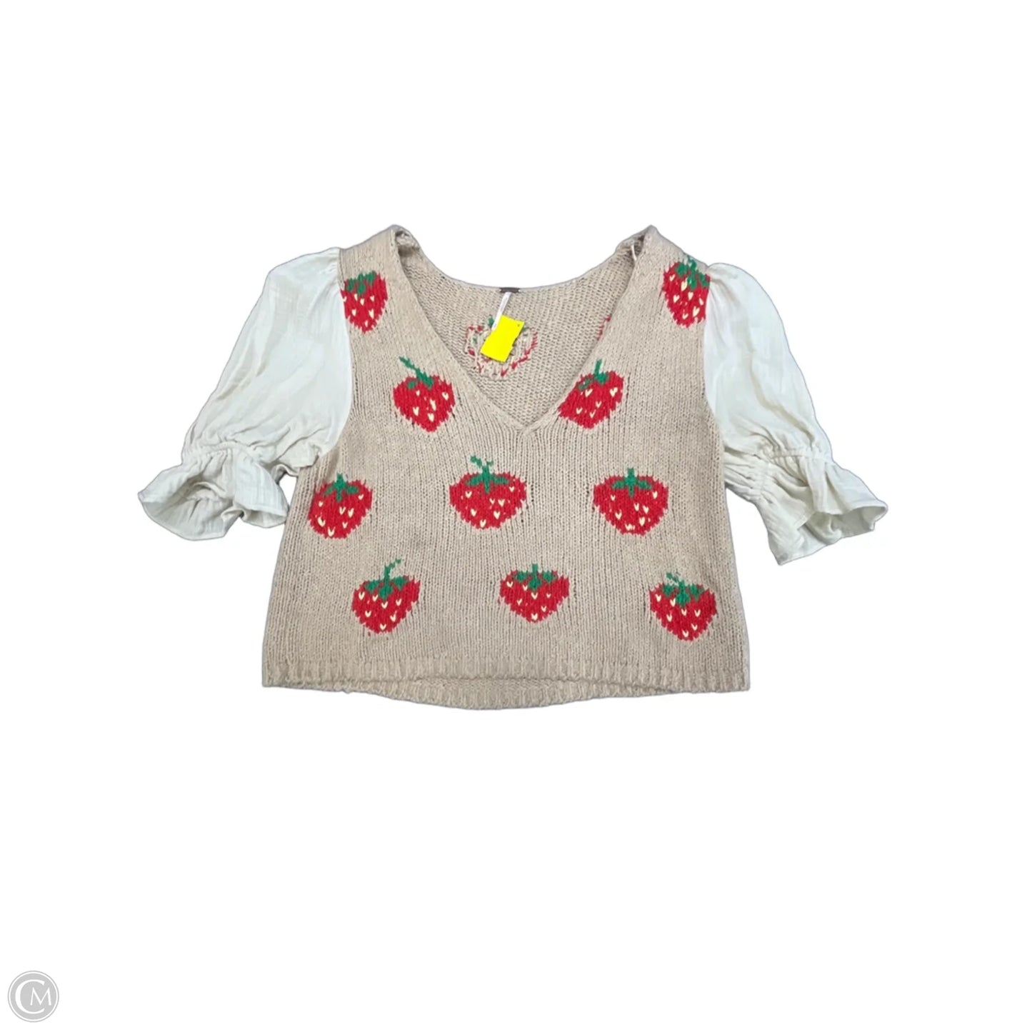 Sweater By Free People In Red & Tan, Size: Xl