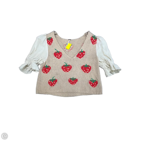 Sweater By Free People In Red & Tan, Size: Xl