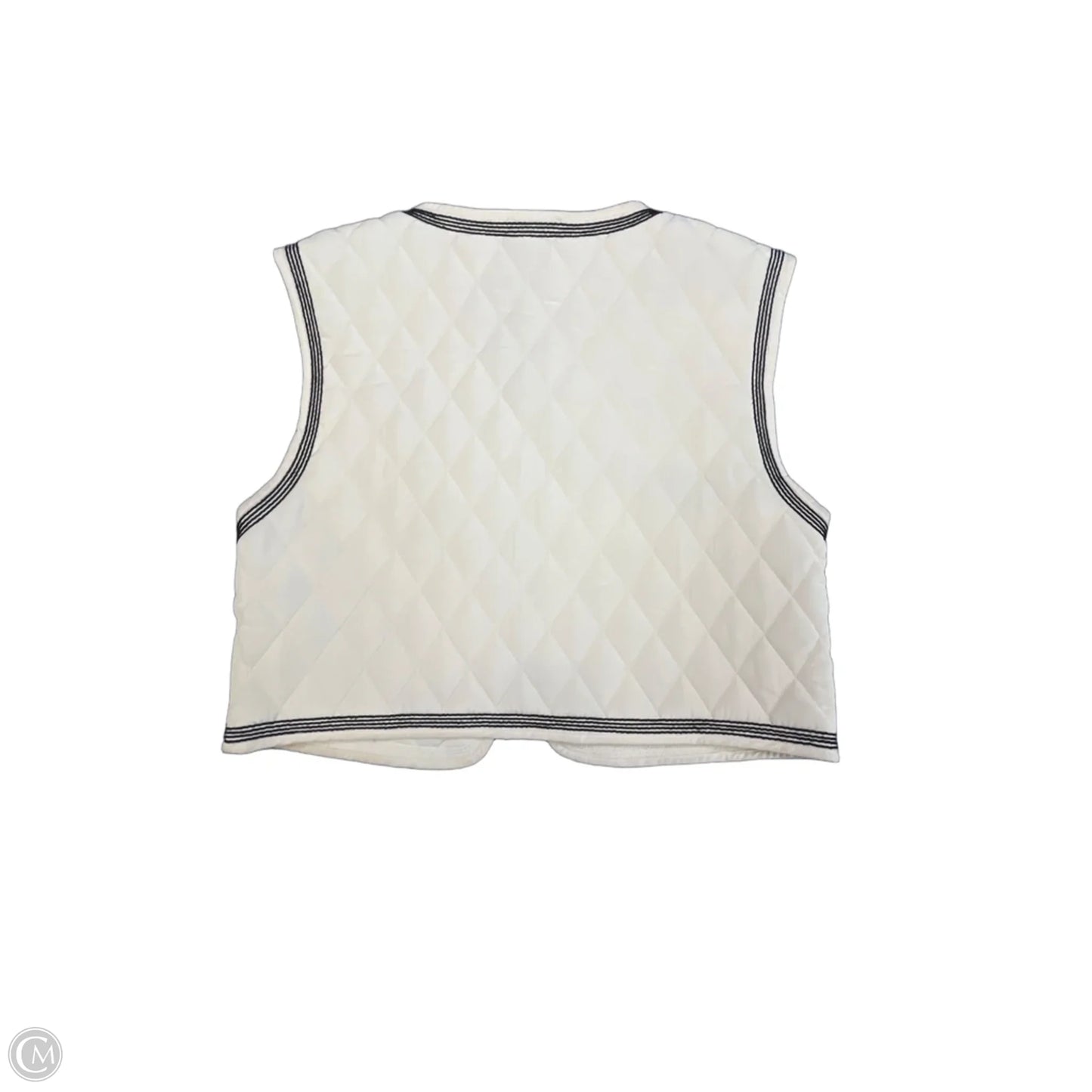 Vest Puffer & Quilted By Mable In Black & Cream, Size: L
