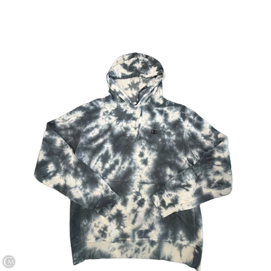 Sweatshirt Hoodie By Champion In Tie Dye Print, Size: M