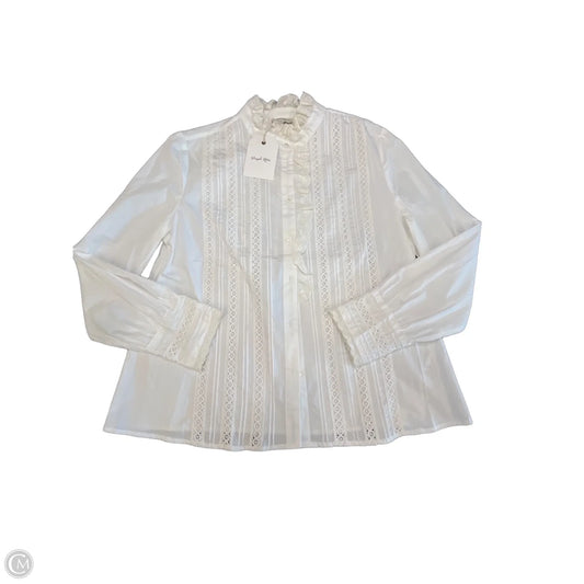 Blouse Long Sleeve By Clothes Mentor In White, Size: M