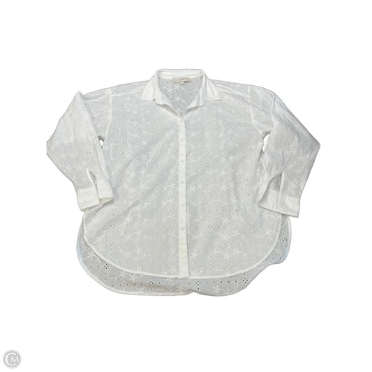 Top Long Sleeve By Loft In White, Size: S