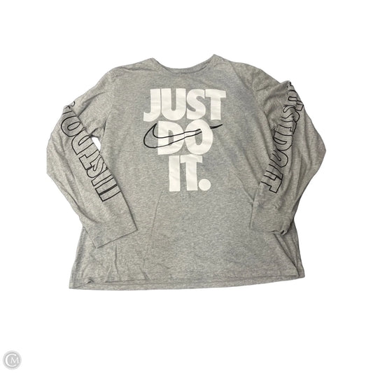Top Long Sleeve By Nike Apparel In Grey, Size: Xl