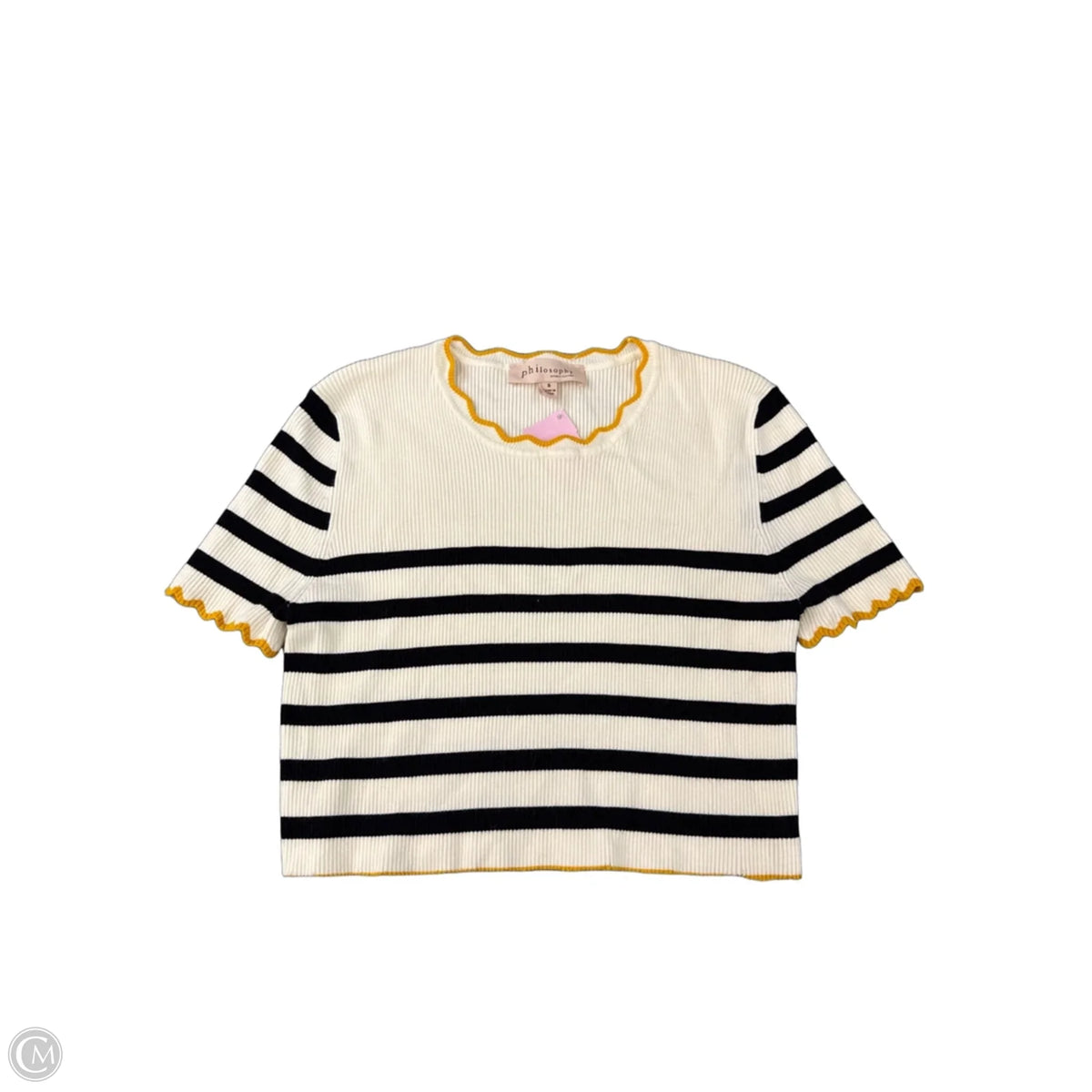 Top Short Sleeve By Philosophy In Striped Pattern, Size: S