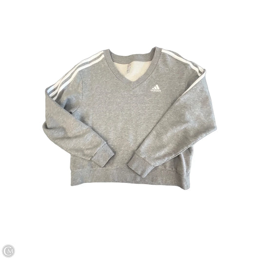 Athletic Sweatshirt Crewneck By Adidas In Grey, Size: S