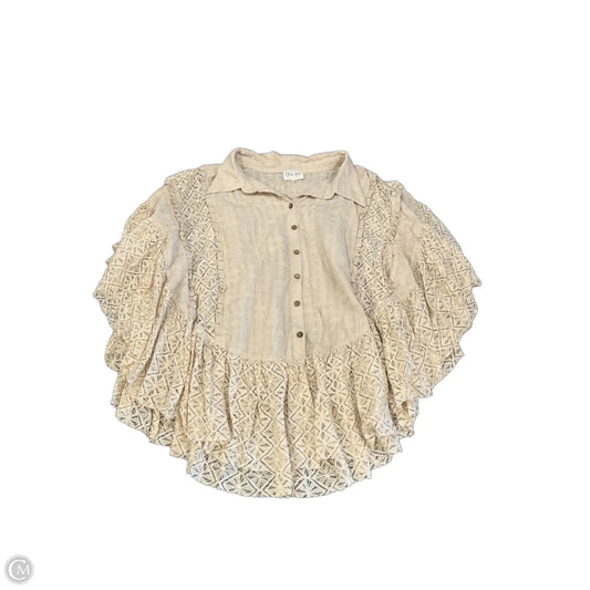 Top Short Sleeve By Oli & Hali In Beige, Size: S