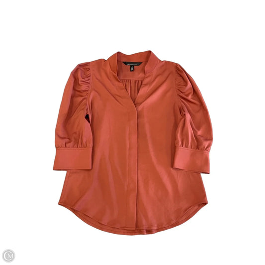 Blouse 3/4 Sleeve By White House Black Market In Pink, Size: Xs
