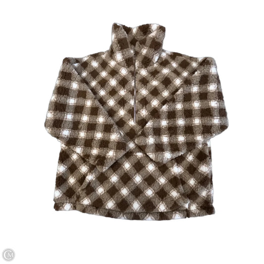 Jacket Faux Fur & Sherpa By Glyder In Brown & Cream, Size: M
