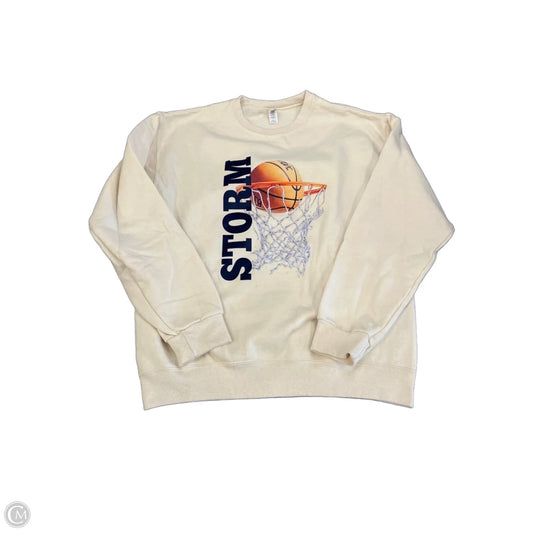 Sweatshirt Crewneck By Jerzees In Cream, Size: M