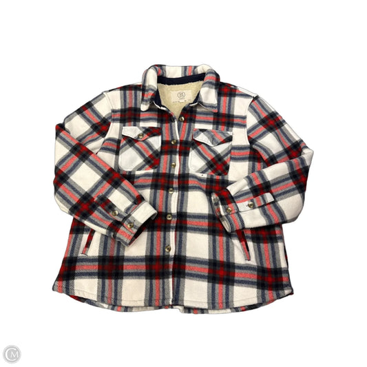 Jacket Shirt By Sage In Plaid Pattern, Size: Xl