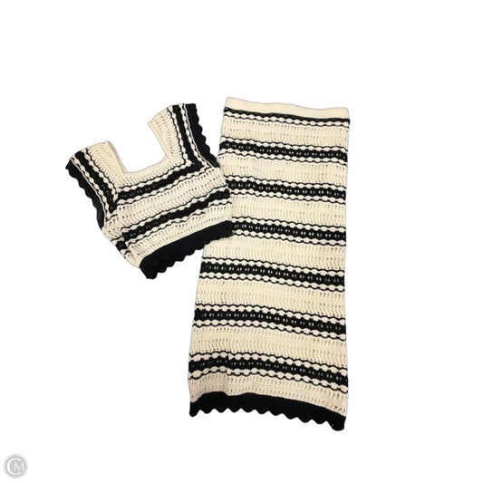 Skirt Set 2pc By Freshman In Black & Cream, Size: S