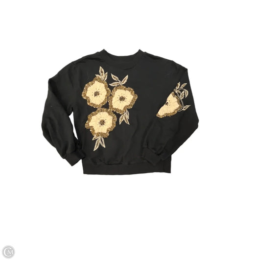 Top Long Sleeve By Anthropologie In Black & Gold, Size: Xs