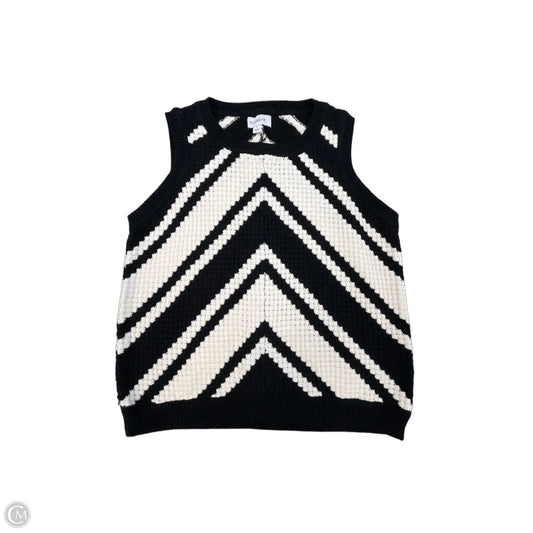 Top Sleeveless By Evereve In Black & Cream, Size: S
