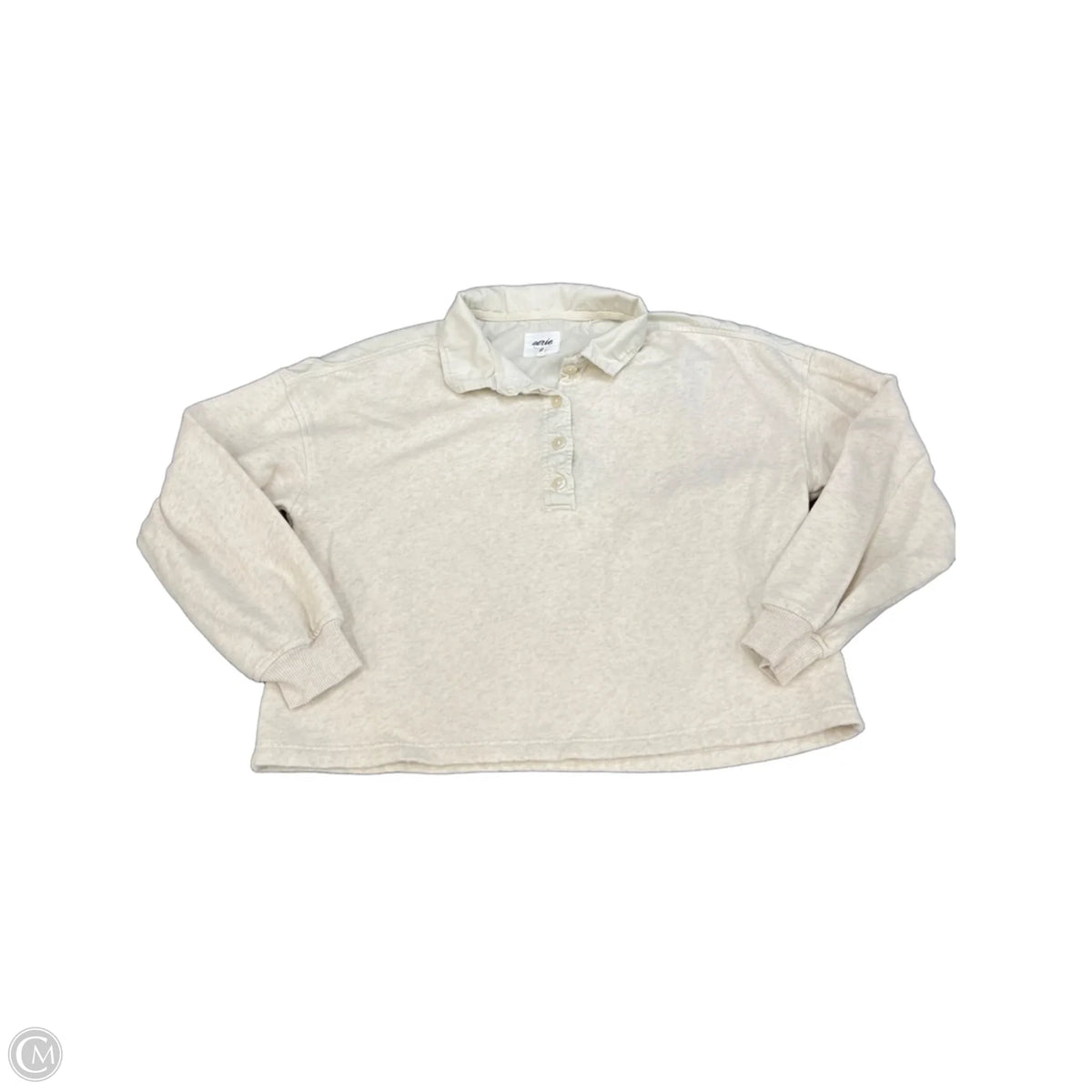 Top Long Sleeve Basic By Aerie In Beige, Size: M
