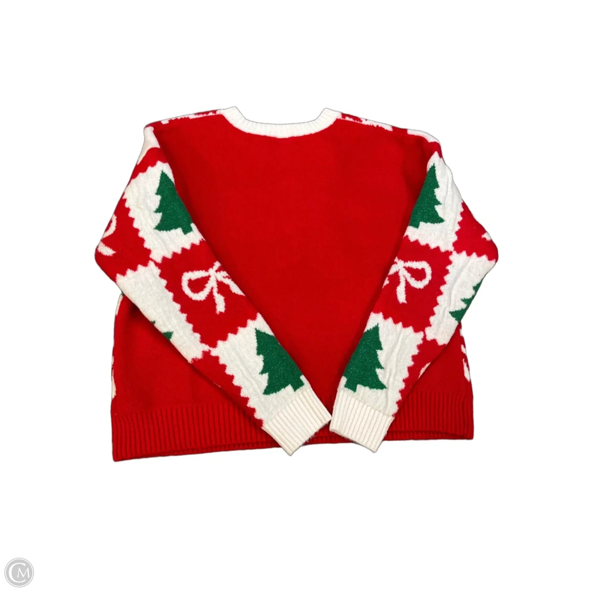 Sweater By Holiday Time In Red & White, Size: M
