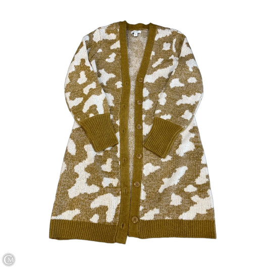 Sweater Cardigan By Nine West In Tan & White, Size: S