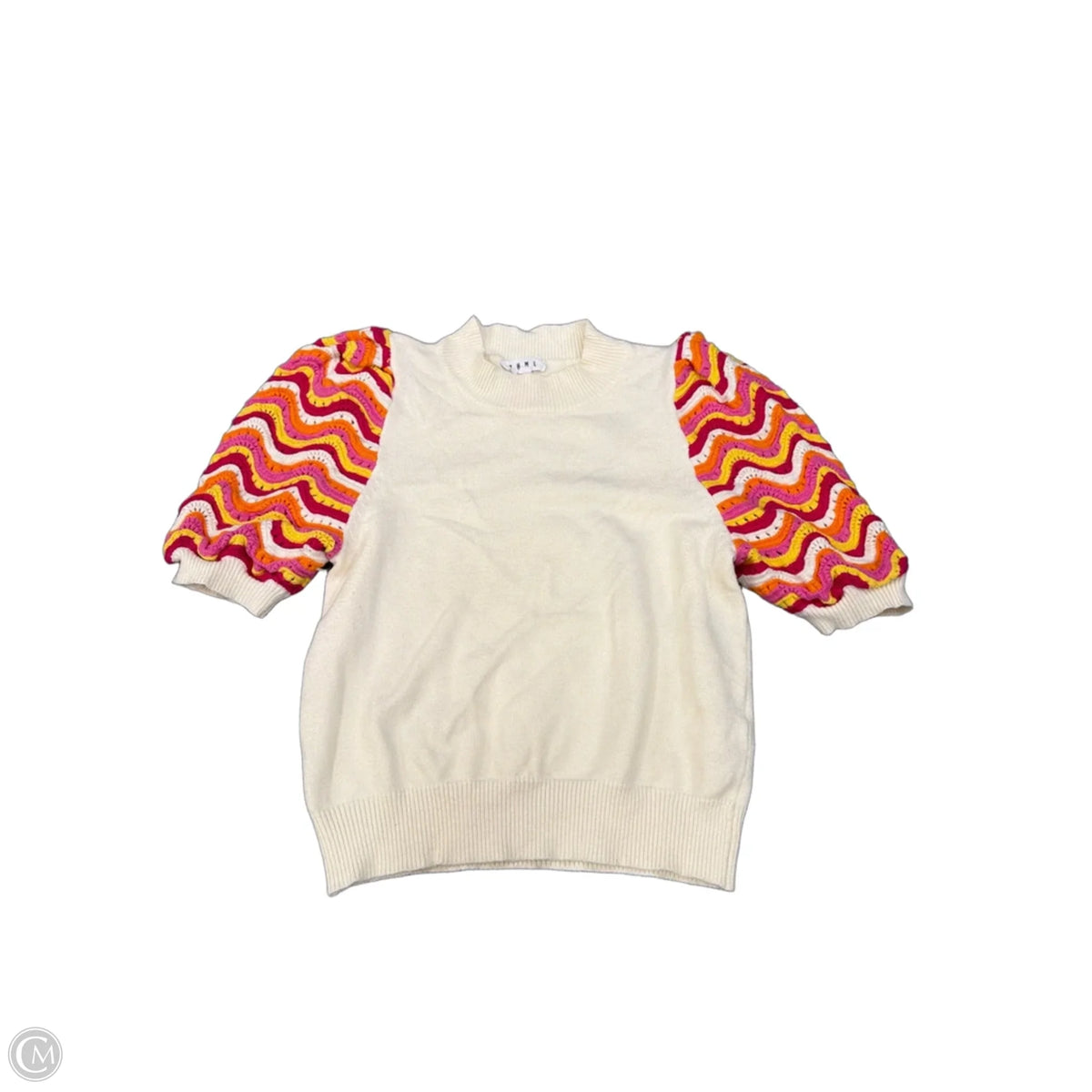Sweater Short Sleeve By Thml In Cream, Size: S