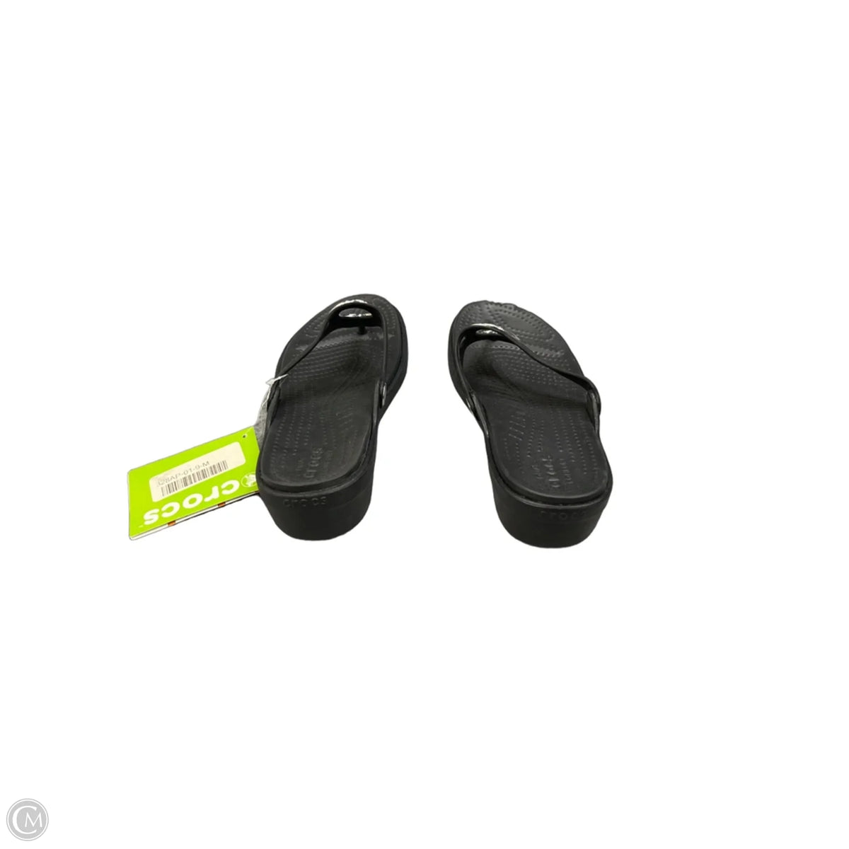 Sandals Flats By Crocs In Black, Size: 9