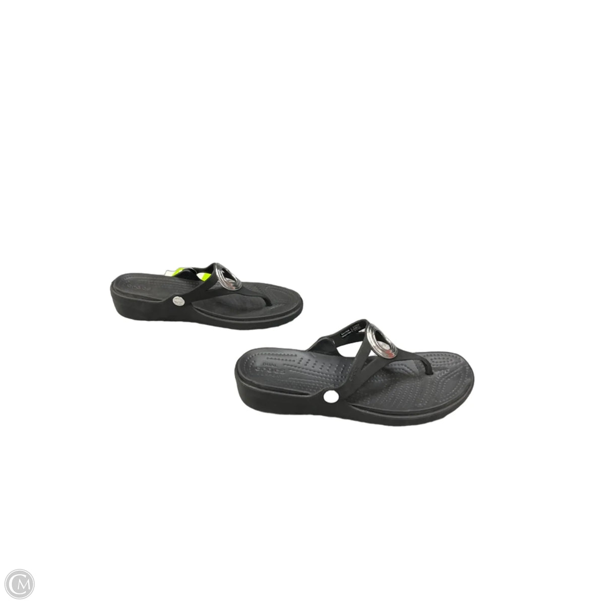 Sandals Flats By Crocs In Black, Size: 9