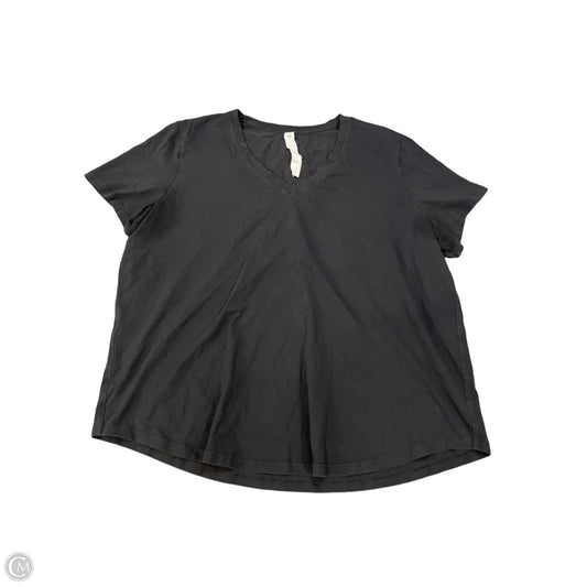 Athletic Top Short Sleeve By Lululemon In Black, Size: Xl